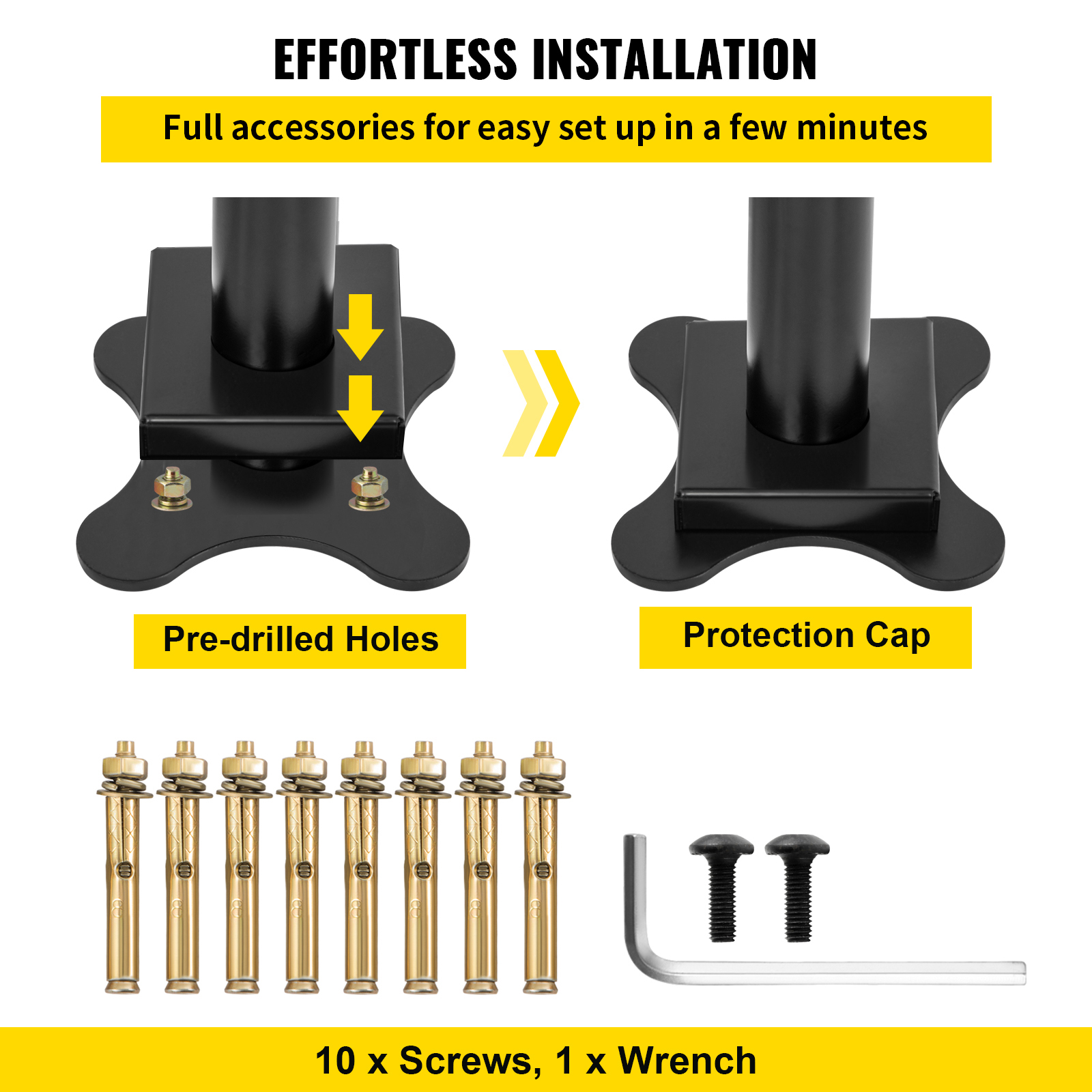 KFFKFF Aluminum Stair Railing Kit 3 Steps Handrail Flexible Outdoor Deck Hand Rail Black
