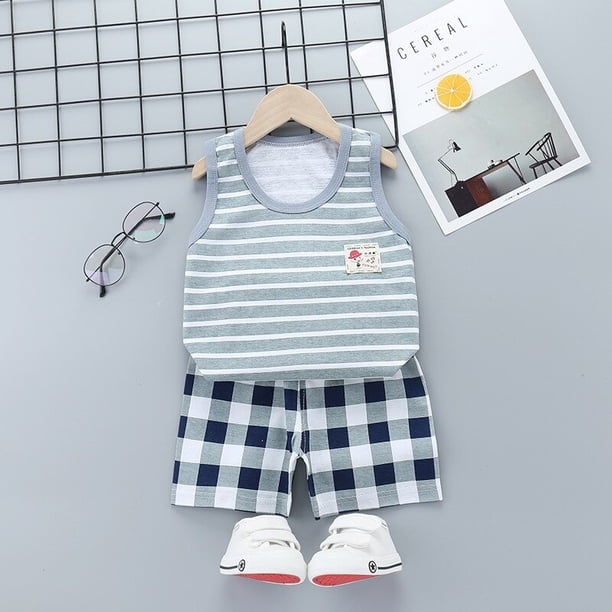Ropa de verano para niños, ropa para niños, conjunto de ropa para bebés, conjunto de ropa para niñas pequeñas, camisetas de algodón con dibujos animados y pantalones cortos para 1, 2, 3 y 4 años Tan Jianjun unisex