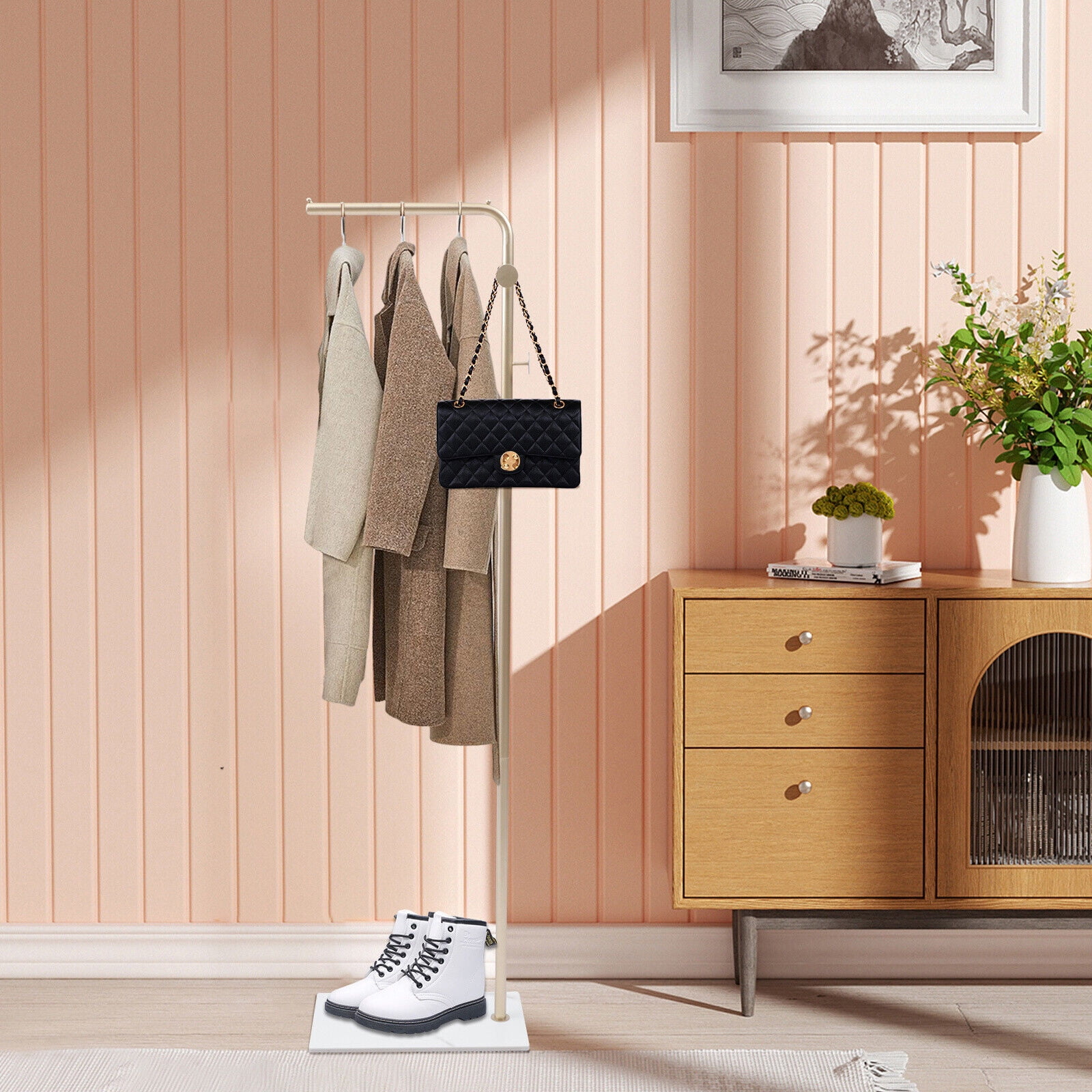 Freestanding Clothing Rack Storage Stand Holder Storage Rack Space