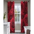 thumbnail image 4 of Red Roses Sheer Curtains 84 Inch Length 2 Panels Set for Living Room/Bedroom, Valentine's Day Flowers Floral Vintage Kitchen Curtains Grommet Semi-Sheer Curtains Drapes Window Treatments 52"x84"x2, 4 of 7