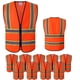 thumbnail image 1 of Tekware Chaleco De Seguridad Con Tiras Altamente Reflectantes Paquete De 10 Protector De Construcción De Color Neón Brillante Con Cremallera Naranja Talla M, 1 of 5