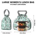 thumbnail image 5 of Green Christmas Tree and Text Pattern Drawstring Lunch Bag Women - Drawstring Lunch Bag Insulated for Work Office - Stain-Resistant Large Lunchbags for Women with Multi-Pockets, 5 of 6