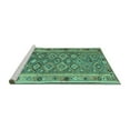 thumbnail image 2 of Ahgly Company Machine Washable Indoor Square Southwestern Turquoise Blue Country Area Rugs, 3' Square, 2 of 4