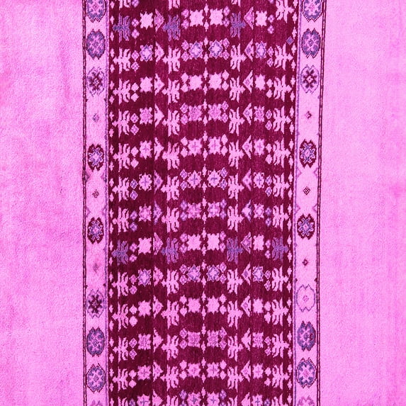 Ahgly Company Indoor Square Abstract Pink Modern Area Rugs, 4' Square