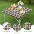 thumbnail image 4 of Brown and White Checkerboard Checkered Pattern Square Fitted Tablecloth with Elastic Edge,Square Table Cover,Washable Elastic Table Cover for Home Kitchen Party Decor 34"x34", 4 of 6