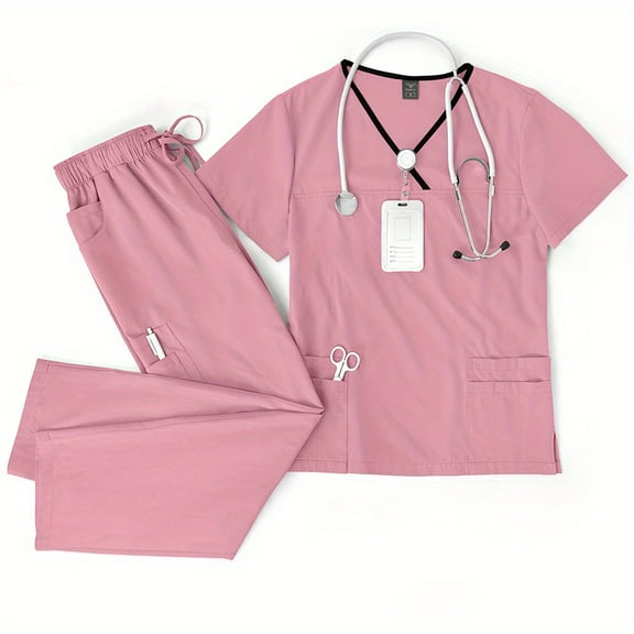 Scrubs Uniform Set for Hospitals, Clinics Scrubs Set Breathable Fabric Ideal for Professionals Scrubs Set for Medical