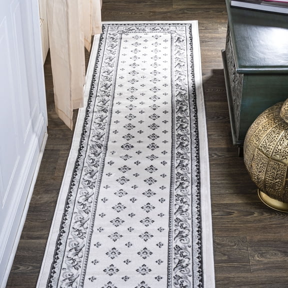 JONATHAN Y MODERN PERSIAN 2 x 8 Runner Rug, Acanthus French Border - Cream/Light Gray, MDP504B-28