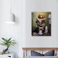thumbnail image 3 of JEUXUS Dog Reading the Newspaper On Toilet Funny Painting Framed Giclee Art Design By Artist Lucia Heffernan 16x20in, 3 of 4