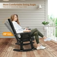 thumbnail image 2 of QISHENSHUI Outdoor Rocking Chair, Heavy Duty 600 LBS Wooden Rocking Chair with Comfortable Backrest, Weatherproof Patio Rocker with Ergonomic Design, Garden, Black, 2 of 7