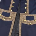 thumbnail image 5 of LWITHSZG Mens Victorian Renaissance Frock Coat Mid Length Double Breasted Halloween Jacket Stand Collar Side Slit Outerwear Festival Outfits XXL, 5 of 8