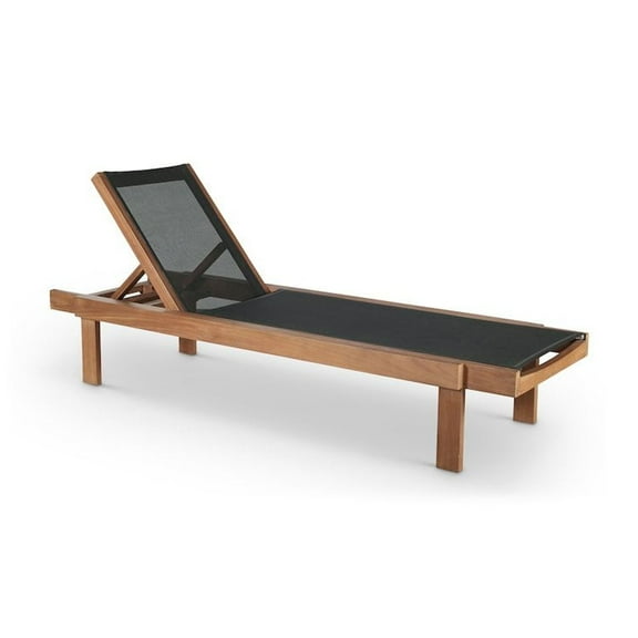 Meridian Furniture Tulum Black Water Resisting Outdoor Patio Lounger