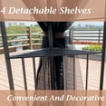 thumbnail image 5 of Perfect Garden 13 x 10 ft Outdoor Patio Metal Gazebo Canopy Tent with Ventilated Double Roof and Mosquito Net, Brown, 5 of 6