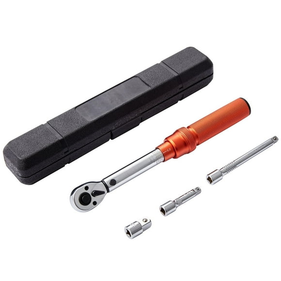 BENTISM Torque Wrench, 1/4-inch Drive Click Torque Wrench 20-200in.lb/3-23n.m, Dual-Direction Adjustable Torque Wrench Set, Mechanical Dual Range Scales Torque Wrench Kit with Adapters Extension Rod