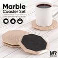 thumbnail image 2 of Radicaln Marble Coasters Set of 6 Handmade 3.5 inch Verona Star Coasters Set for Drinks, Stone Coasters with Holder for Home Decor, 2 of 7
