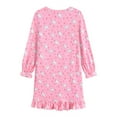 thumbnail image 4 of Little Hand Little Girl Gowns Long Sleeve Flowers Pink Cat Kids Nightshirts Size 6 7, 4 of 9