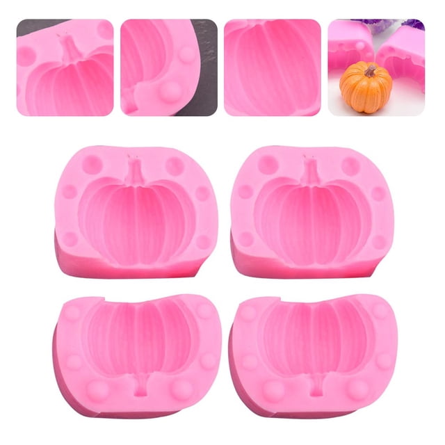 WHAMVOX 2Pairs Pumpkin Shape Cake Mold Silicone Baking Tool for Fondant Molds Cake Decorating Home Baking