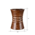 thumbnail image 2 of Villacera Handmade 6" Tall Mango Wood Decorative Brown Pillar Candle Holder | Rustic Hand Carve Design | Eco-Friendly and Sustainable Wood, 2 of 5