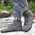 thumbnail image 7 of CHENge Mens Snow Boots Size 7 Thigh High Versatile Flat Soft Sole Cute Printed Casual Black Cowboy Booties(Grey,7.5), 7 of 7