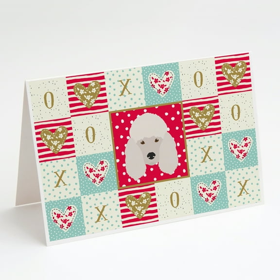 Poodle Love Greeting Cards and Envelopes Pack of 8