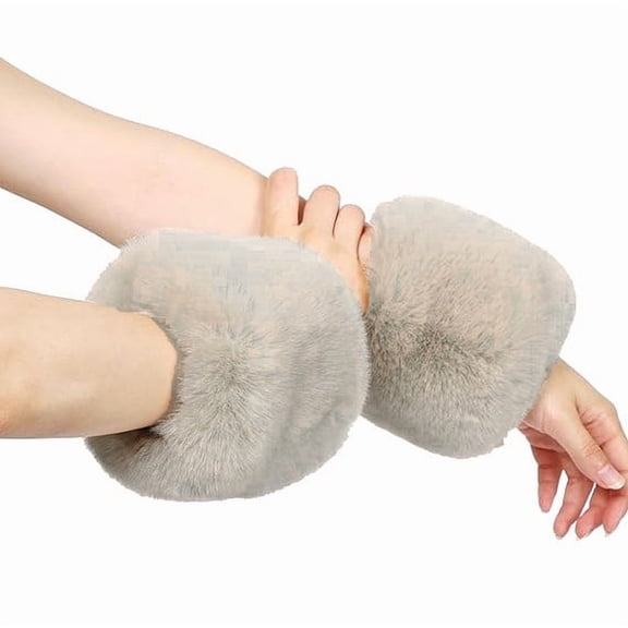 Faux Fur Wrist Cuffs Winter Fuzzy Wrist Cuff Warmers Arm Warmers for Women Party Costumes Accessory