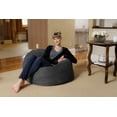 thumbnail image 3 of Chill Sack Bean Bag Chair, Memory Foam Lounger with Micorsuede Cover, Kids, 3 ft, Charcoal, 3 of 3