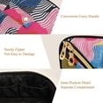 thumbnail image 5 of FORMRS Makeup Bag Travel Cosmetic Organizer for Women Fold Flat Zipper Pouch with Handle, Stripes Pattern, 5 of 8