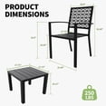thumbnail image 2 of WildBreak 3 Piece Outdoor Patio Bistro Dining Set, 1 Metal Table & 2 Patio Chairs, Black, 2 of 8
