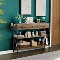 thumbnail image 6 of RTYJGD 47" Console Table with 3 Drawers, Industrial Entryway Table with 3 Tier Storage Shelves, Narrow Long Sofa Table for Entry Way, Hallway, Couch, Living Room, Kitchen, Rustic Brown, 6 of 9