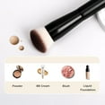thumbnail image 3 of Flat Top Kabuki Professional Make up Brushes for Blending, Cream, Powder,Blush Buffing Stippling Face Makeup Tools, Black (Black), 3 of 14