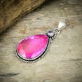 thumbnail image 3 of Pink Rubillite, Kunzite Gemstone Handmade 925 Sterling Silver Pendant 2.44", 3 of 4