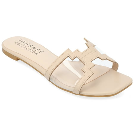 

Journee Collection Womens Jamarie Tru Comfort Foam Slip On Slide Flat Sandals