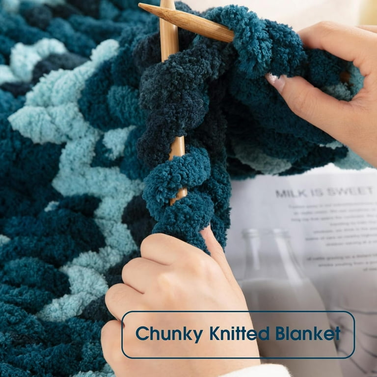 Big Yarn Hand Crochet Blanket With Chunky Yarn Diy Chunky Hand