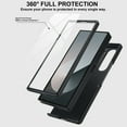 thumbnail image 2 of For Samsung Galaxy Z Fold 6 Cover Hidden Kickstand Card Slot Wallet Case with Tempered Glass Screen Film Design Heavy Duty Protection Shockproof Phone Case for Samsung Galaxy Z Fold 6,Black, 2 of 6