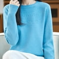 thumbnail image 4 of YueHuiYing Women's Fashion Casual Solid Color Semi-turtle Neck Loose Winter Knitted Sweater Pullover Top, 4 of 6