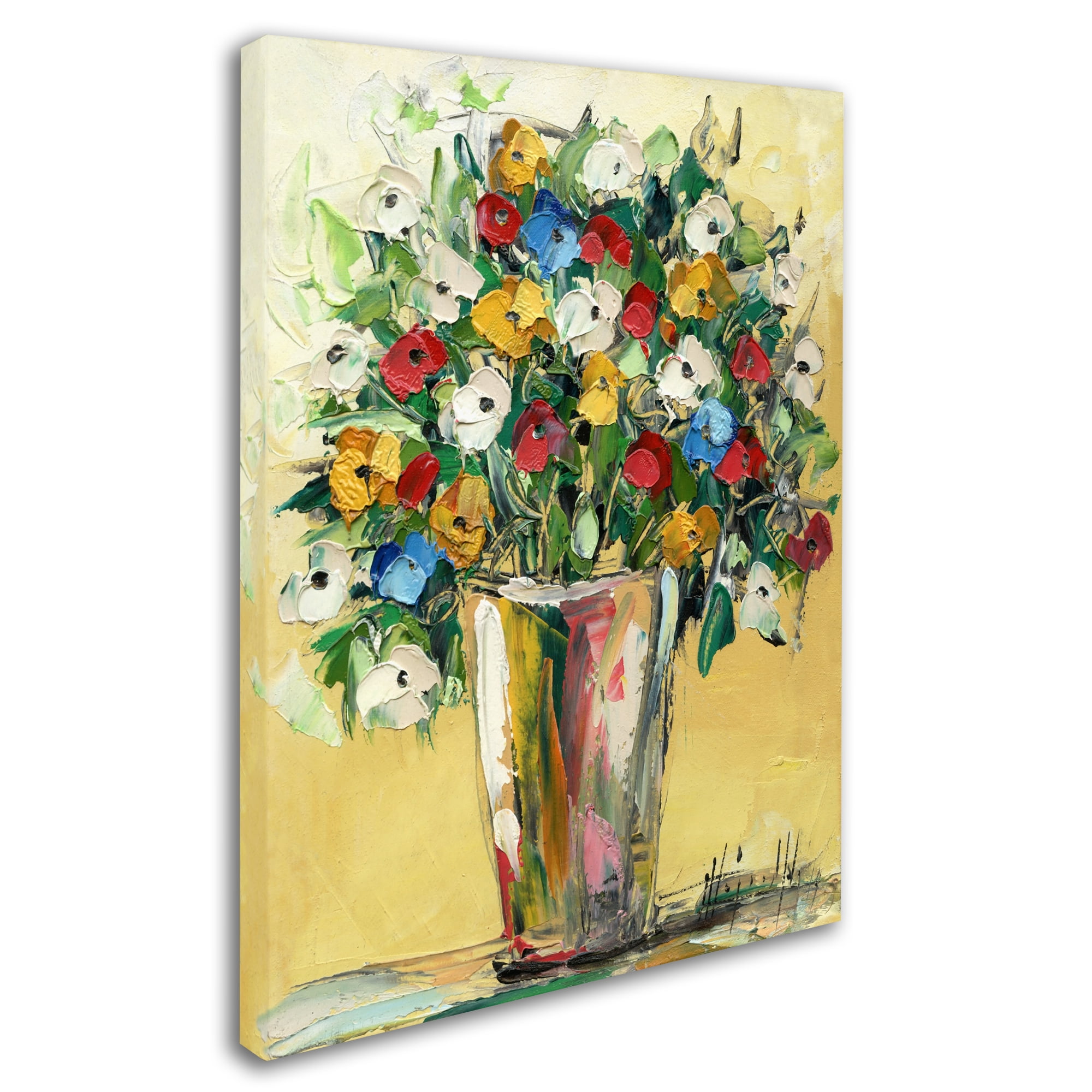 Trademark Fine Art "Spring Flowers in a Vase 9" Canvas Art by Hai Odelia