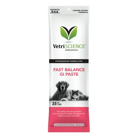 VetriScience Laboratories Fast Balance GI Paste, Immediate GI Support for Cats and Dogs, 35 cc