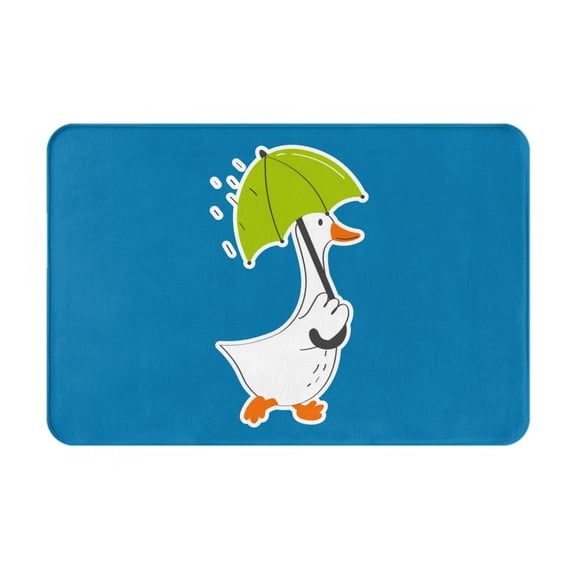 Logiee Goose Holding an Umbrella Print Welcome Mats for Entryway,Door Mat for Front Door,Entry Mat,Doormat for Garden, Garage, Patio, Home, Porch Decor