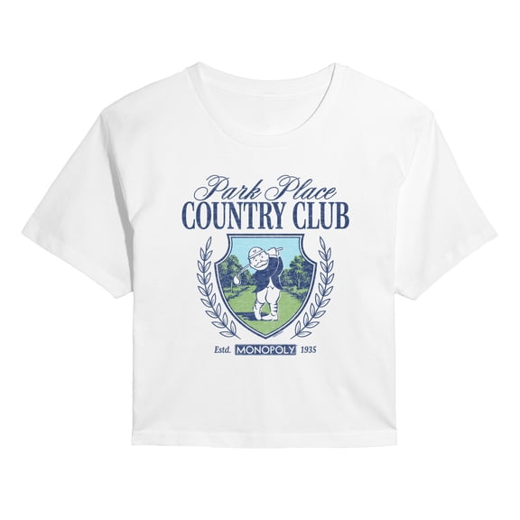 Monopoly - Country Club - Juniors Cropped Short Sleeve Graphic T-Shirt