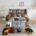 thumbnail image 3 of Elk Deer Hunting Comforter Set 7 Piece Bed in a Bag Twin,Rustic Reindeer Moose Bedding Sets Woodland Animals Sheet Set with Comforter Wildlife Bear Vintage Farmhouse Rustic Home Decor, 3 of 6
