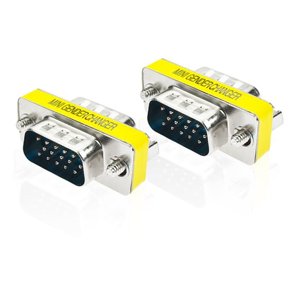 10PCS 15 Pin HD DB15 VGA/SVGA M/M Male to Male Gender Changer Adaptor Mini VGA Female Head Converted into Male 