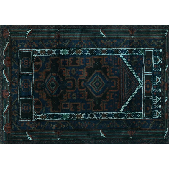 Ahgly Company Indoor Rectangle Persian Light Blue Traditional Area Rugs, 6' x 9'