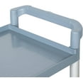 thumbnail image 4 of TrueCraftware- 3-Tier Gray Plastic Utility Bus Cart with (2) 4" Locking Casters and (2) 4" Regular Casters 33-1/2" x 16-1/8" x 37"- Utility Push Cart for Foodservice Restaurant Cleaning Workplace, 4 of 6