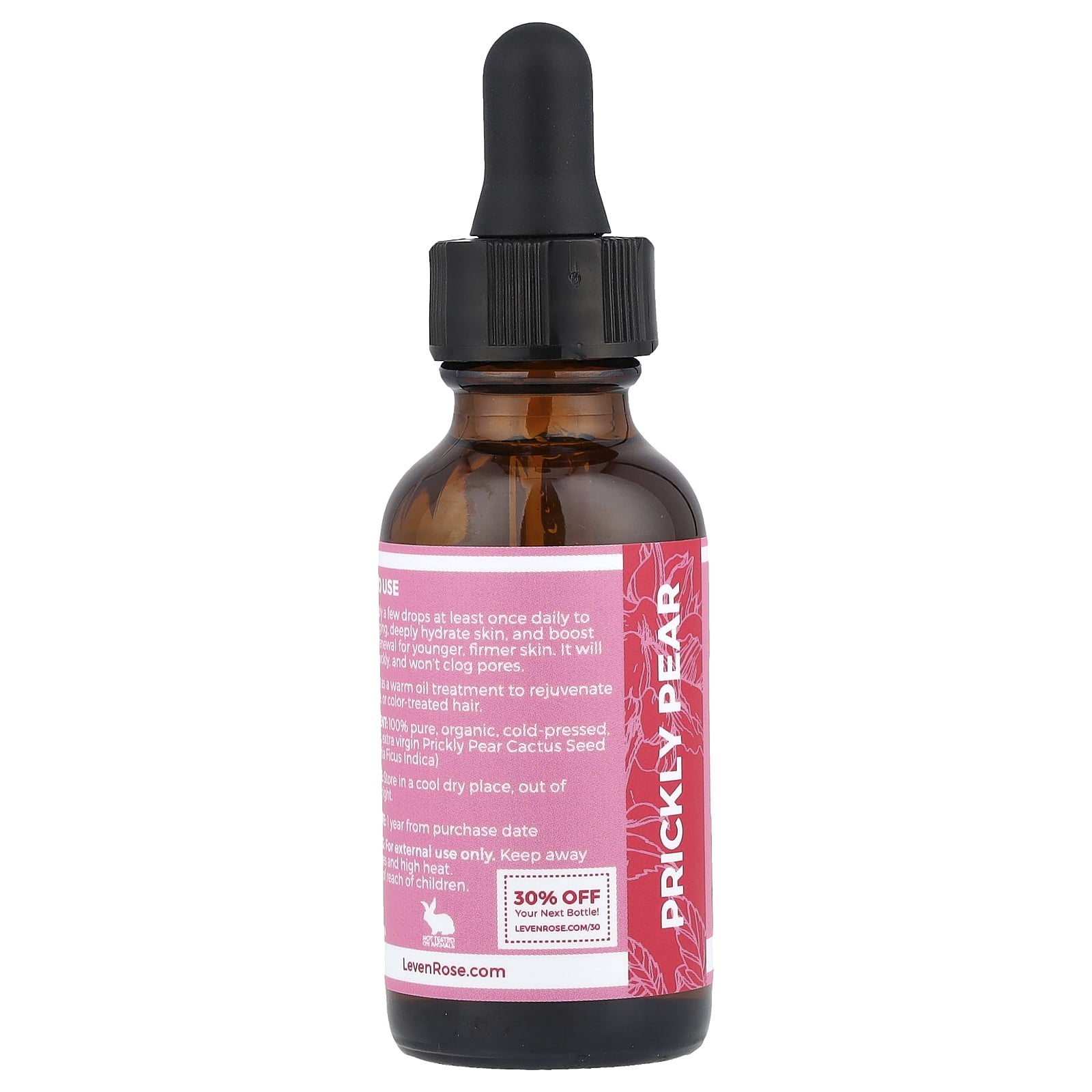 Leven Rose 100% Pure & Organic Prickly Pear Cactus Seed Oil, 1 fl oz (30 ml)