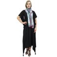 thumbnail image 2 of Bimba Women's Sleeve Black Asymmetrical Hem Maxi Dress with Scarf-26, 2 of 9