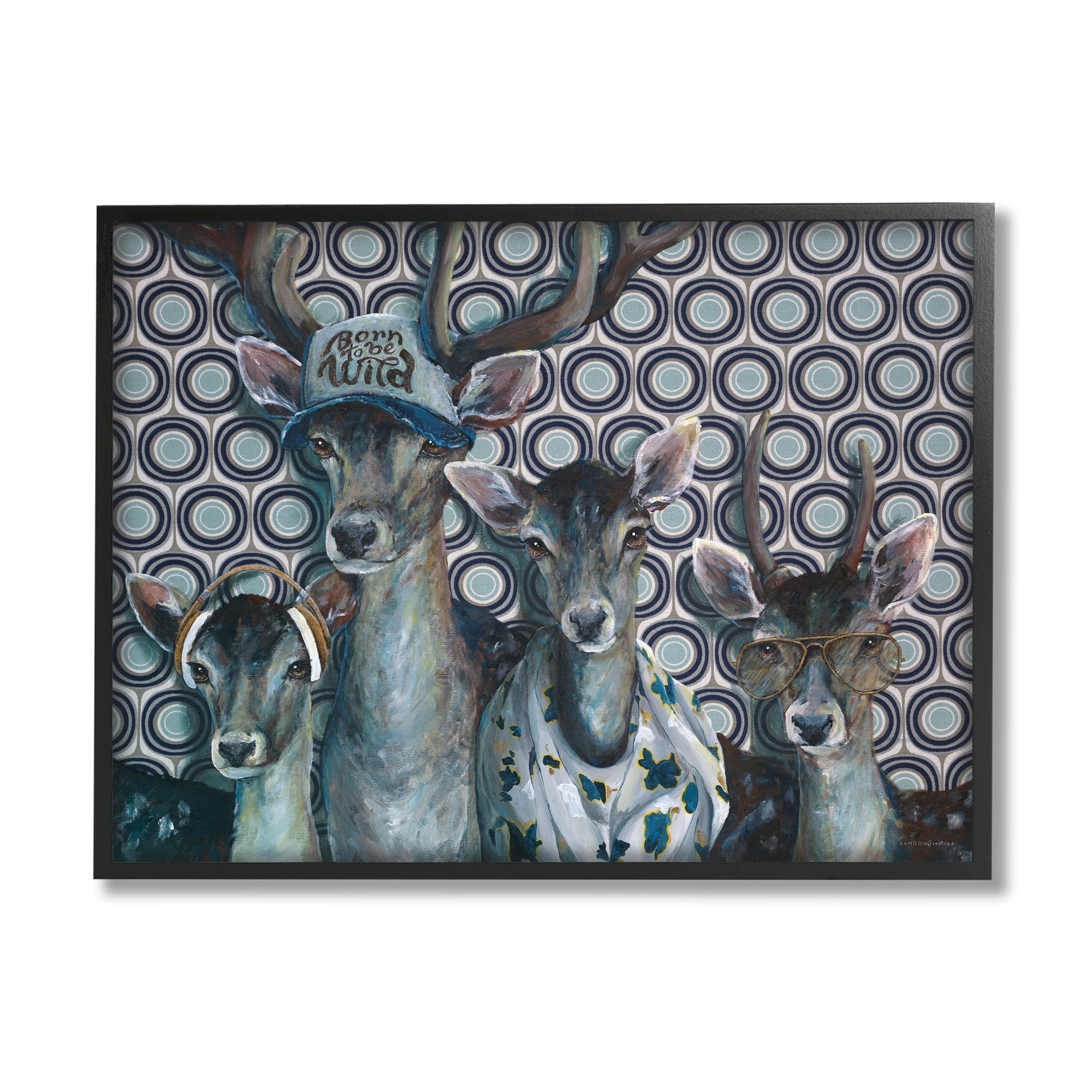 Stupell Industries Born to Be Wild Forest Animals Family Patterned, 30 x 24, Design by Kamdon Kreations