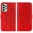 thumbnail image 5 of Dteck for Samsung Galaxy A53 5G 6.5 inch Butterfly & Flower Embossed PU Leather Wallet Phone Case with Hand Strap,Shockproof Slim Fit Magnetic Flip Holder Card Slots Protective Cover,Red, 5 of 7