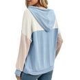 thumbnail image 3 of Maplenight Hoodies for Women Trendy Color Block Sweatshirt Long Sleeve Drawstring Casual Hoodie Tops Fall Fashion Clothes, 3 of 5