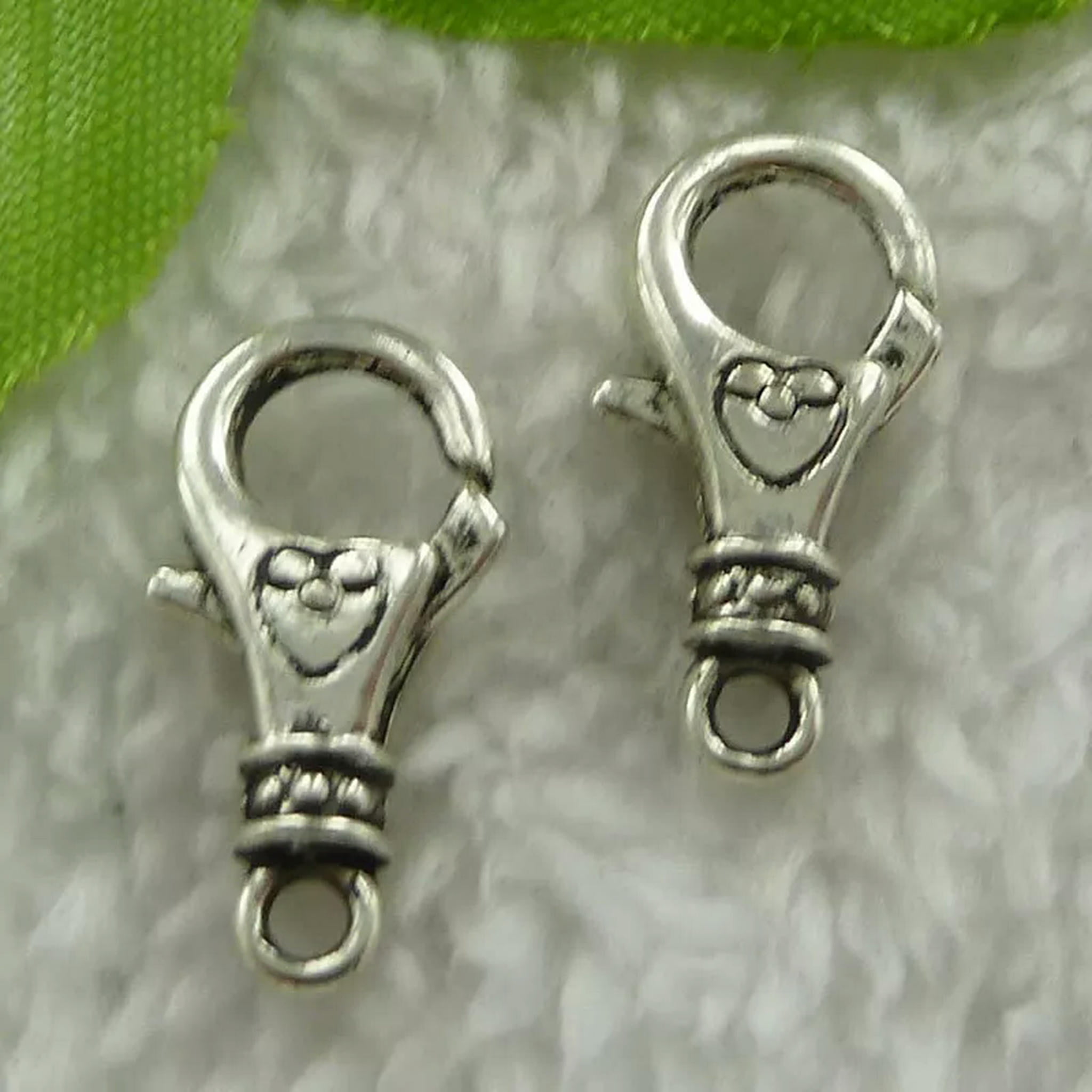 HOOUN 120 pcs tibet silverlobster clasps 21x11mm B1339