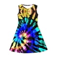 thumbnail image 3 of Renewold Novelty Tank Top Dress Loose Knee Length Sleeveless Sundress for Toddle Rainbow Whilpool Tie Dye Self Cultivation Dresses Teen Girls Outfits Size 5-6, 3 of 6