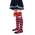 thumbnail image 2 of Kids Christmas Socks, 2 Pairs Warm Knee High Long Striped Over the Knee Stockings with Bow for Boys Girls, 2 of 3